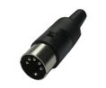 DIN Circular Connector, 5 Poles, Plug, Cable Mount